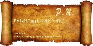 Palágyi Máté névjegykártya
